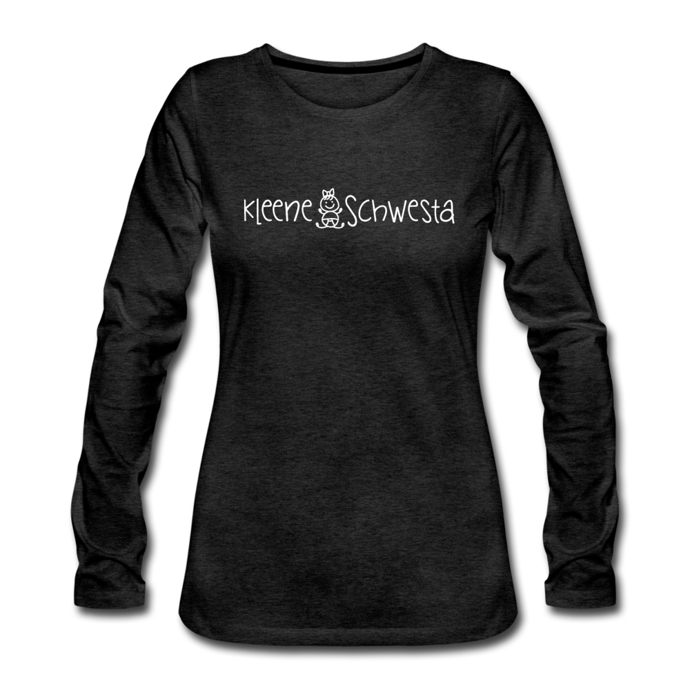 Meene Schwesta - Frauen Premium Langarmshirt - Anthrazit