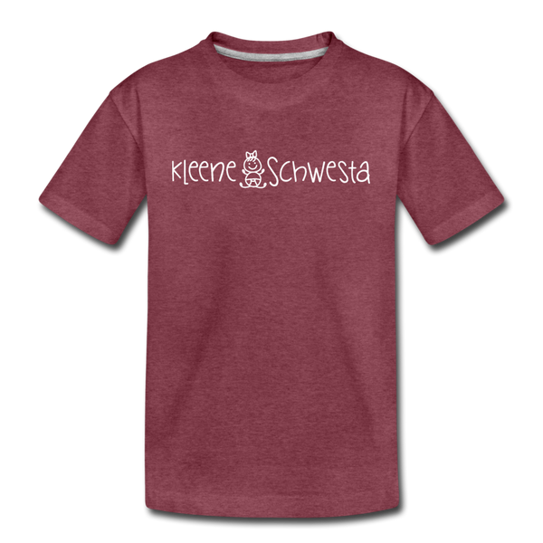 Meene Schwesta - Teenager Premium T-Shirt - Bordeauxrot meliert