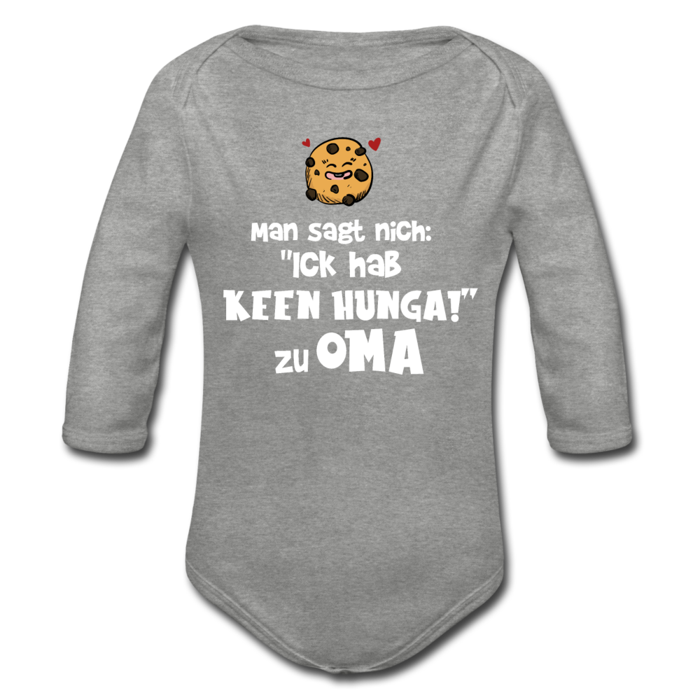 Keen Hunga - Bio-Langarmbody - Grau meliert