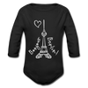 Eiffelturm in Berlin Bonjour - Bio-Langarmbody - Schwarz