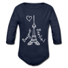 Eiffelturm in Berlin Bonjour - Bio-Langarmbody - Dunkelnavy