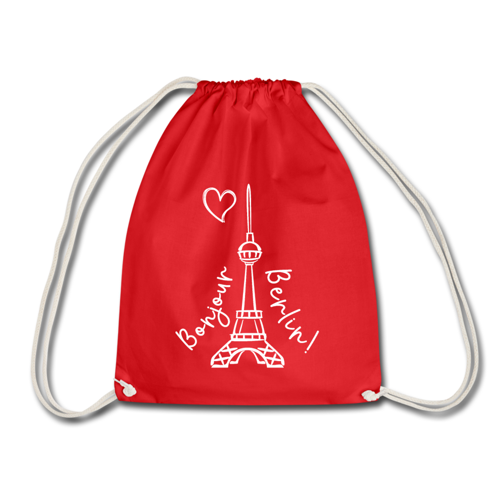 Eiffelturm in Berlin Bonjour - Turnbeutel - Rot