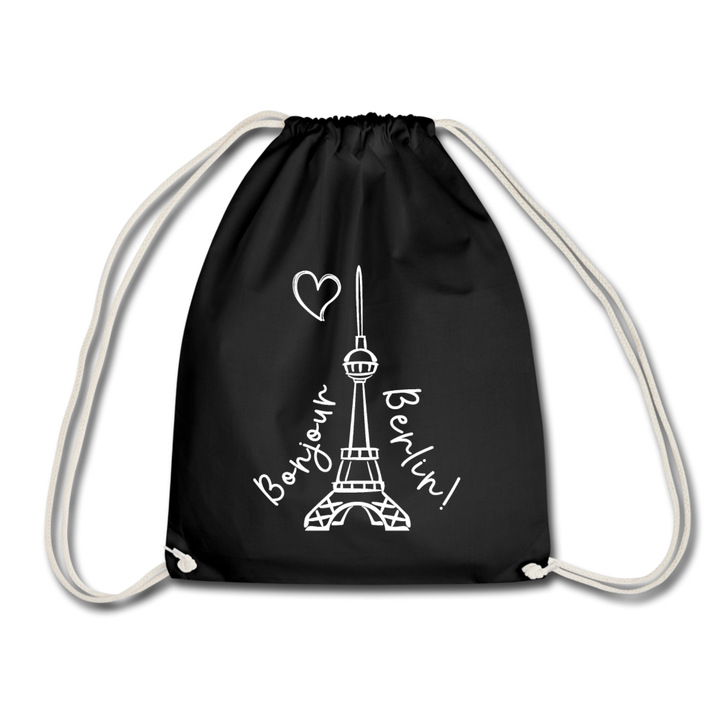 Eiffelturm in Berlin Bonjour - Turnbeutel - Schwarz