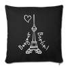 Eiffelturm in Berlin Bonjour - Sofakissen mit Füllung (45 x 45 cm) - Schwarz