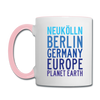 Neukölln Planet Earth - Tasse zweifarbig - Weiß/Pink