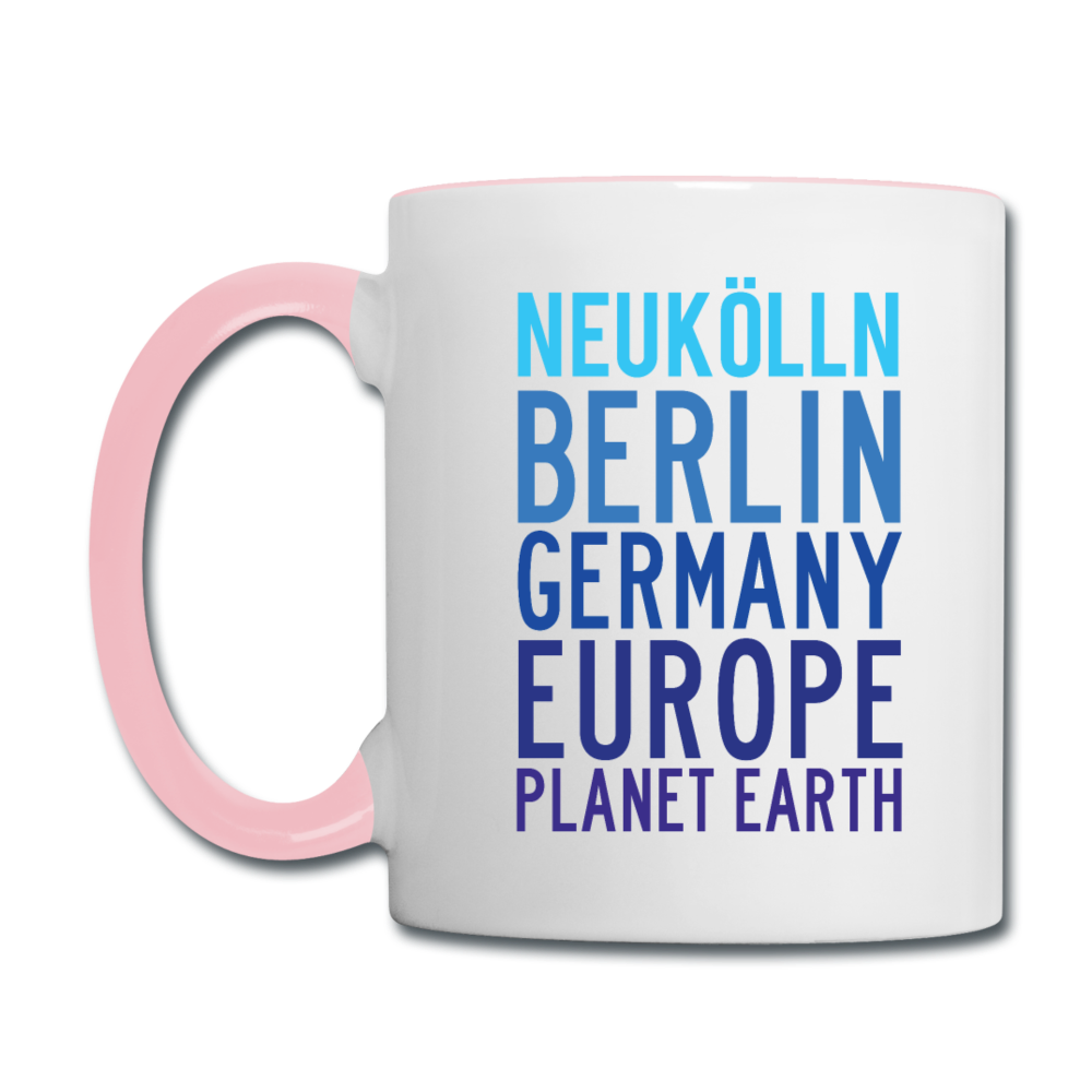 Neukölln Planet Earth - Tasse zweifarbig - Weiß/Pink