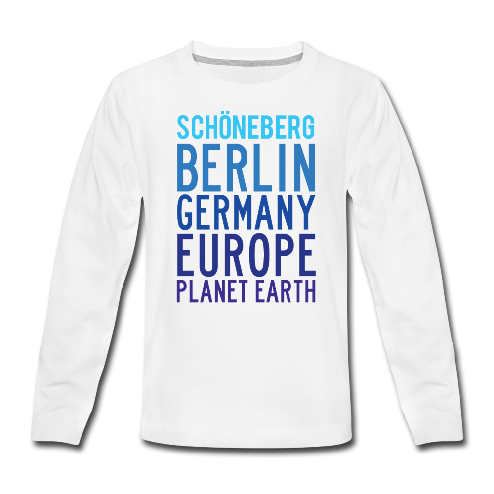 Schöneberg Planet Earth - Teenager Langarmshirt - Weiß