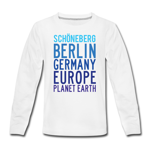Ein Langarmshirt mit Schöneberg Planet Earth Motiv.