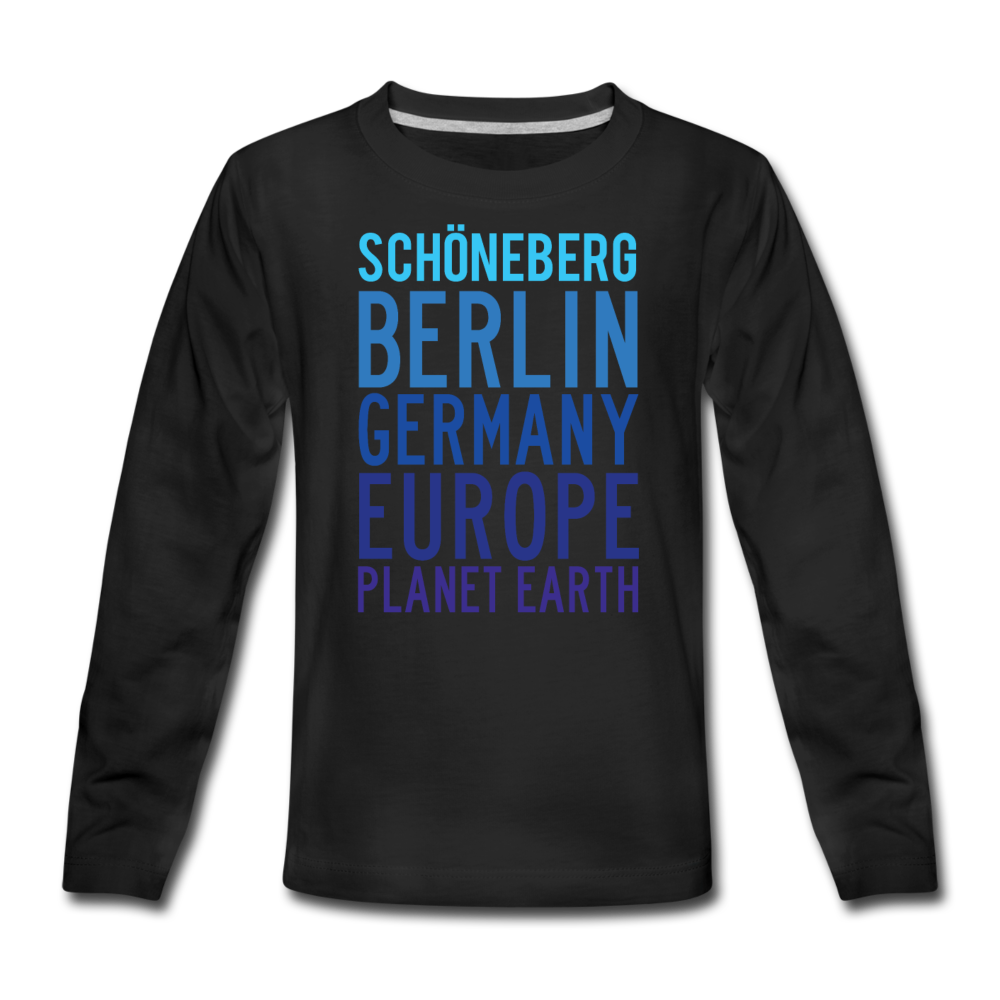Schöneberg Planet Earth - Teenager Langarmshirt - Schwarz