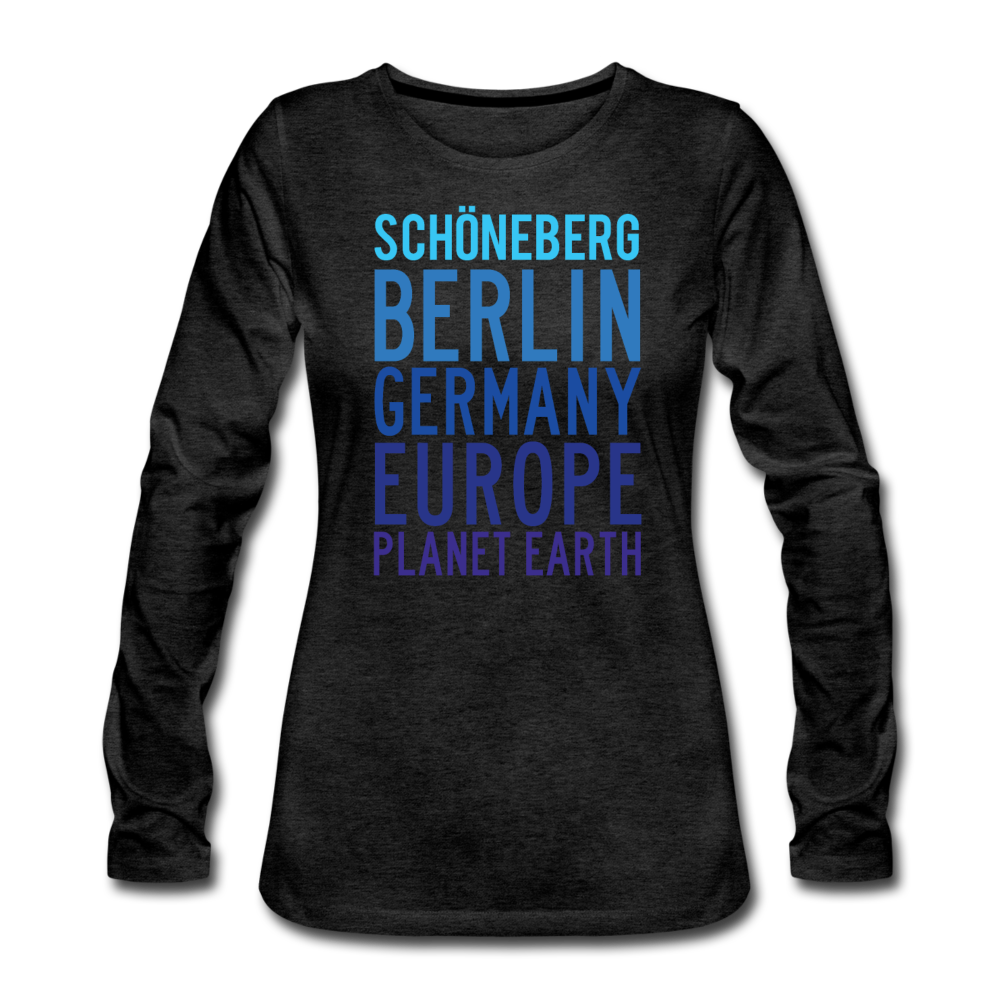 Schöneberg Planet Earth - Frauen Premium Langarmshirt - Anthrazit