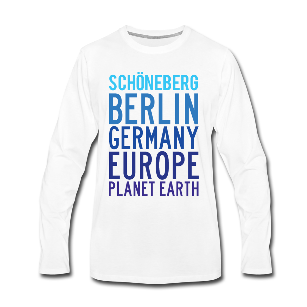 Schöneberg Planet Earth - Männer Premium Langamshirt - Weiß