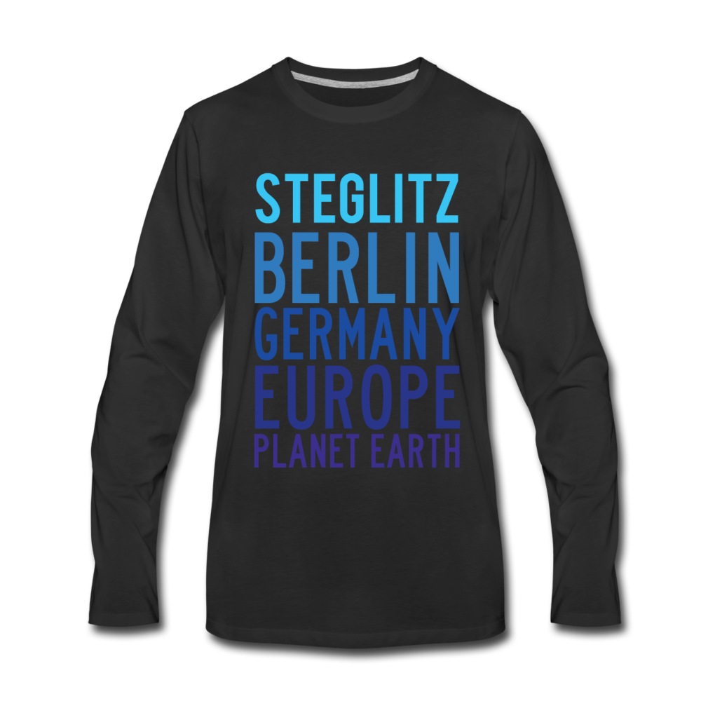 Steglitz Planet Earth - Männer Premium Langamshirt - Schwarz