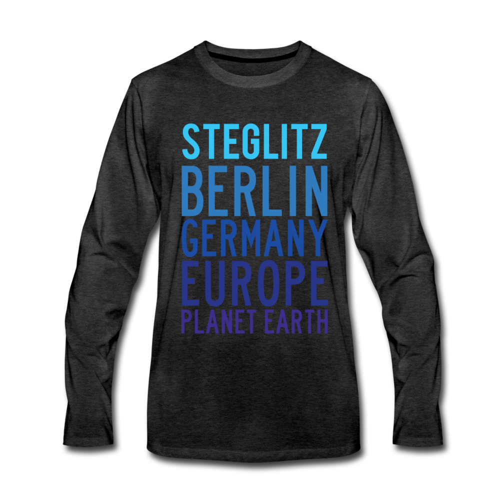 Steglitz Planet Earth - Männer Premium Langamshirt - Anthrazit