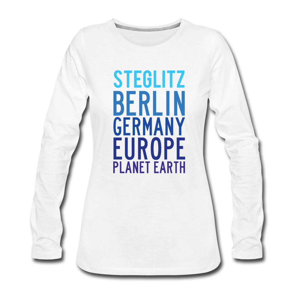 Steglitz Planet Earth - Frauen Premium Langarmshirt - Weiß
