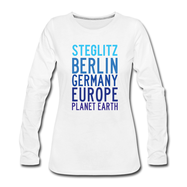 Steglitz Planet Earth - Frauen Premium Langarmshirt - Weiß