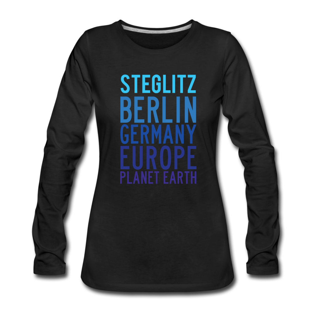 Steglitz Planet Earth - Frauen Premium Langarmshirt - Schwarz