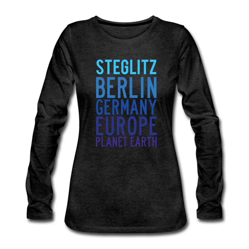 Steglitz Planet Earth - Frauen Premium Langarmshirt - Anthrazit