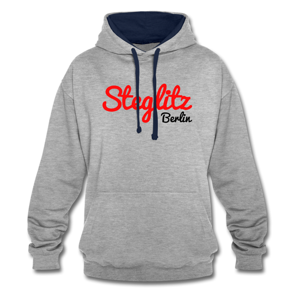 Steglitz Berlin - Kontrast Hoodie - Grau meliert/Navy