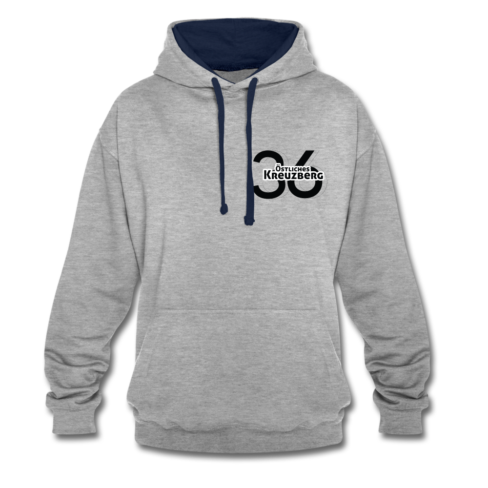 Östliches kreuzberg - Kontrast Hoodie - Grau meliert/Navy