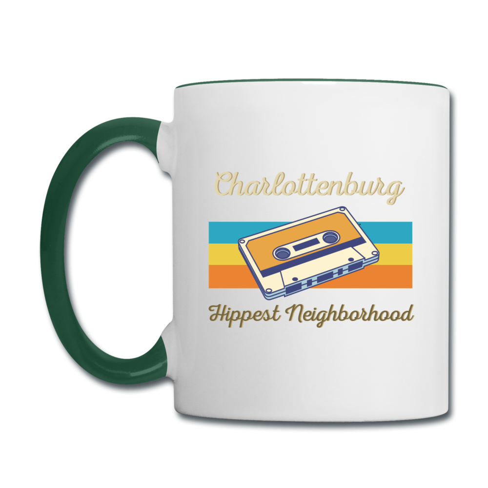 Charlottenburg Hippest Neighborhood - Tasse zweifarbig - Weiß/Dunkelgrün