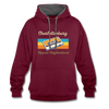 Charlottenburg Hippest Neighborhood - Kontrast Hoodie - Weinrot/Anthrazit