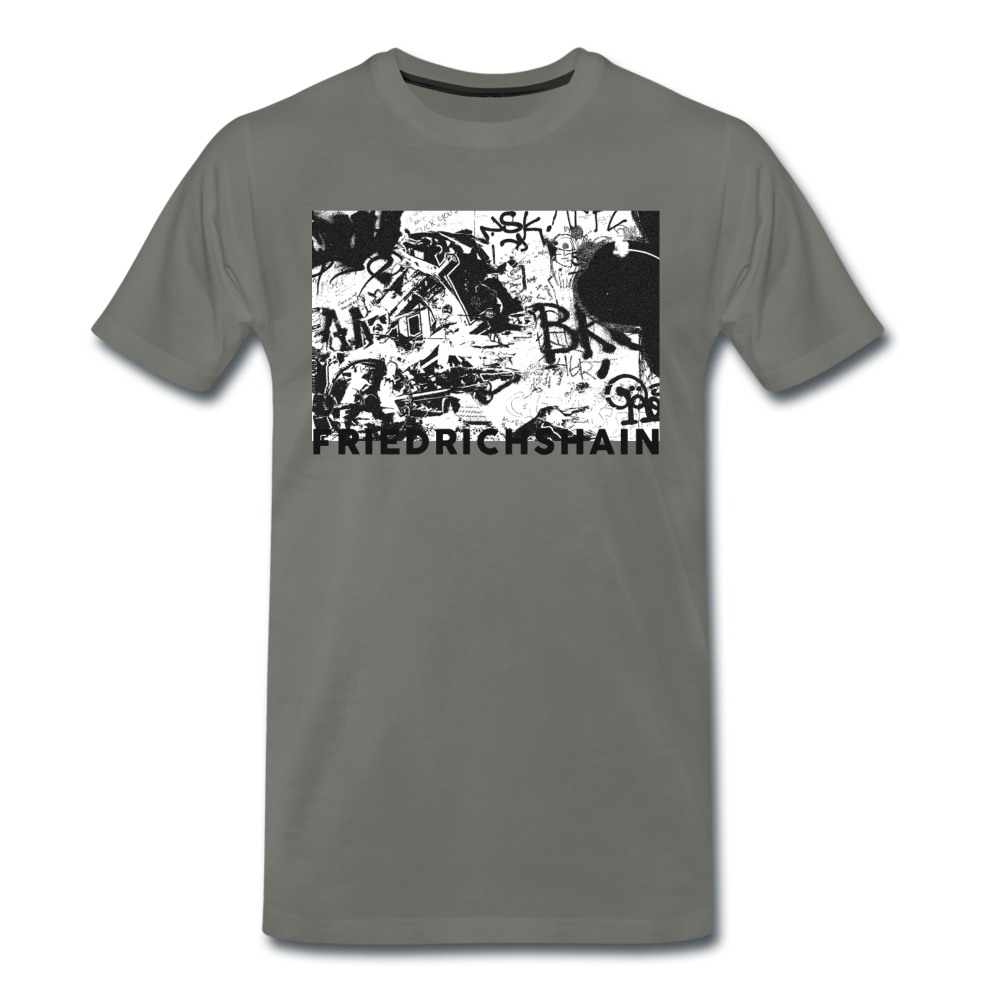 Friedrichshain Graffiti - Männer Premium T-Shirt - Asphalt