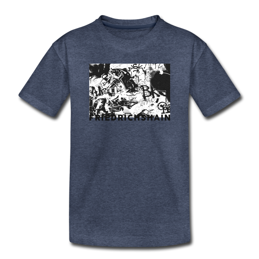 Friedrichshain Graffiti - Kinder Premium T-Shirt - Blau meliert