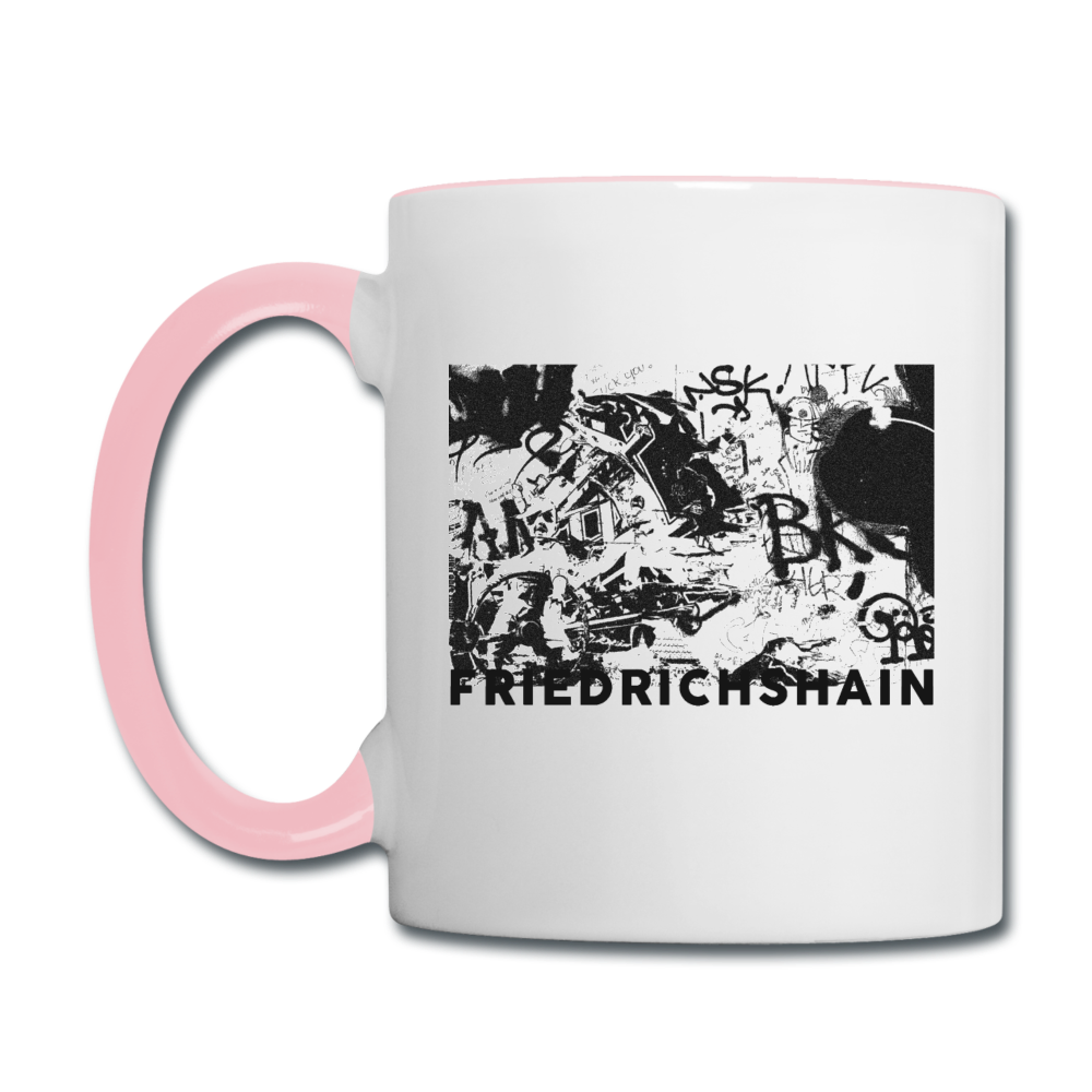 Friedrichshain Graffiti - Tasse zweifarbig - Weiß/Pink