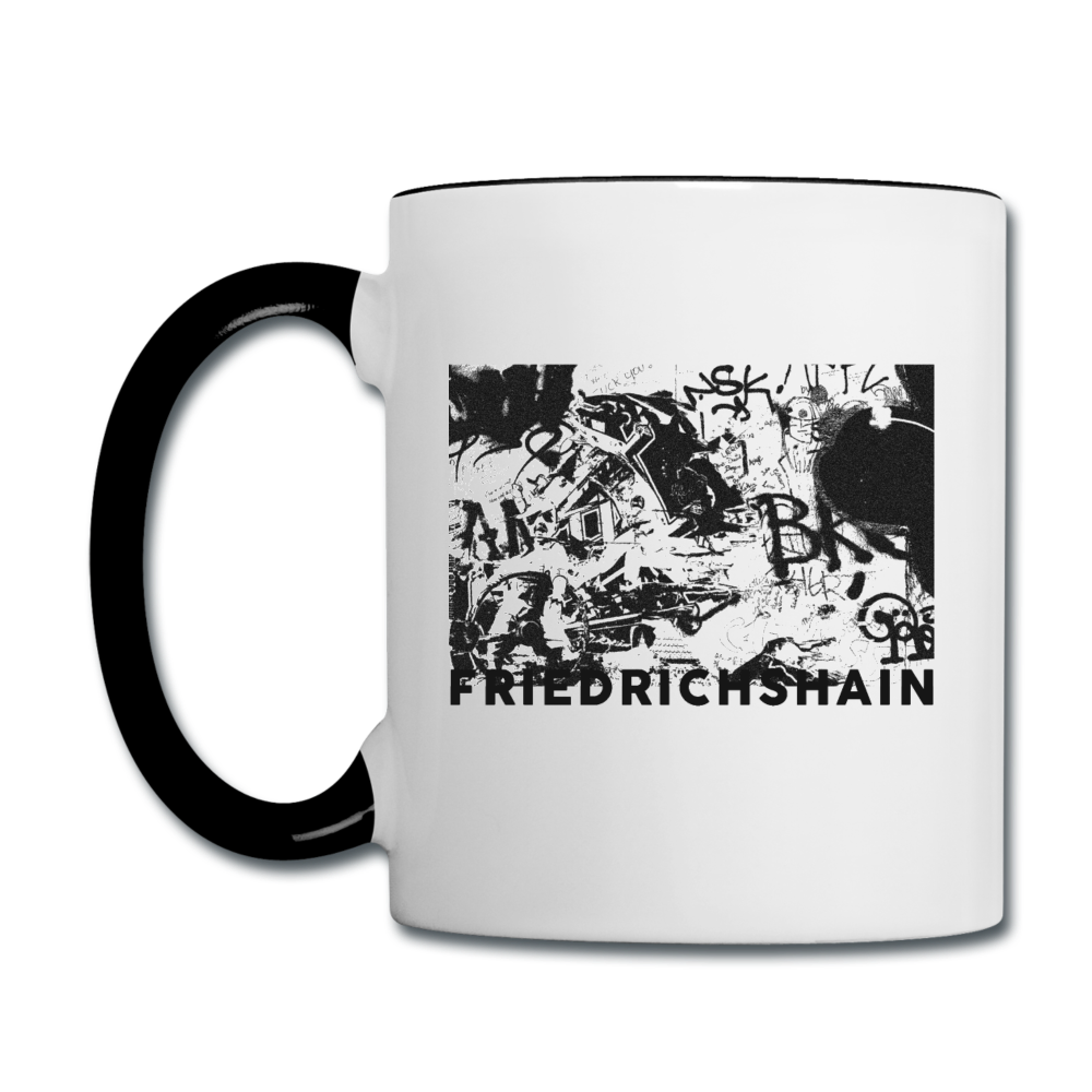 Friedrichshain Graffiti - Tasse zweifarbig - Weiß/Schwarz
