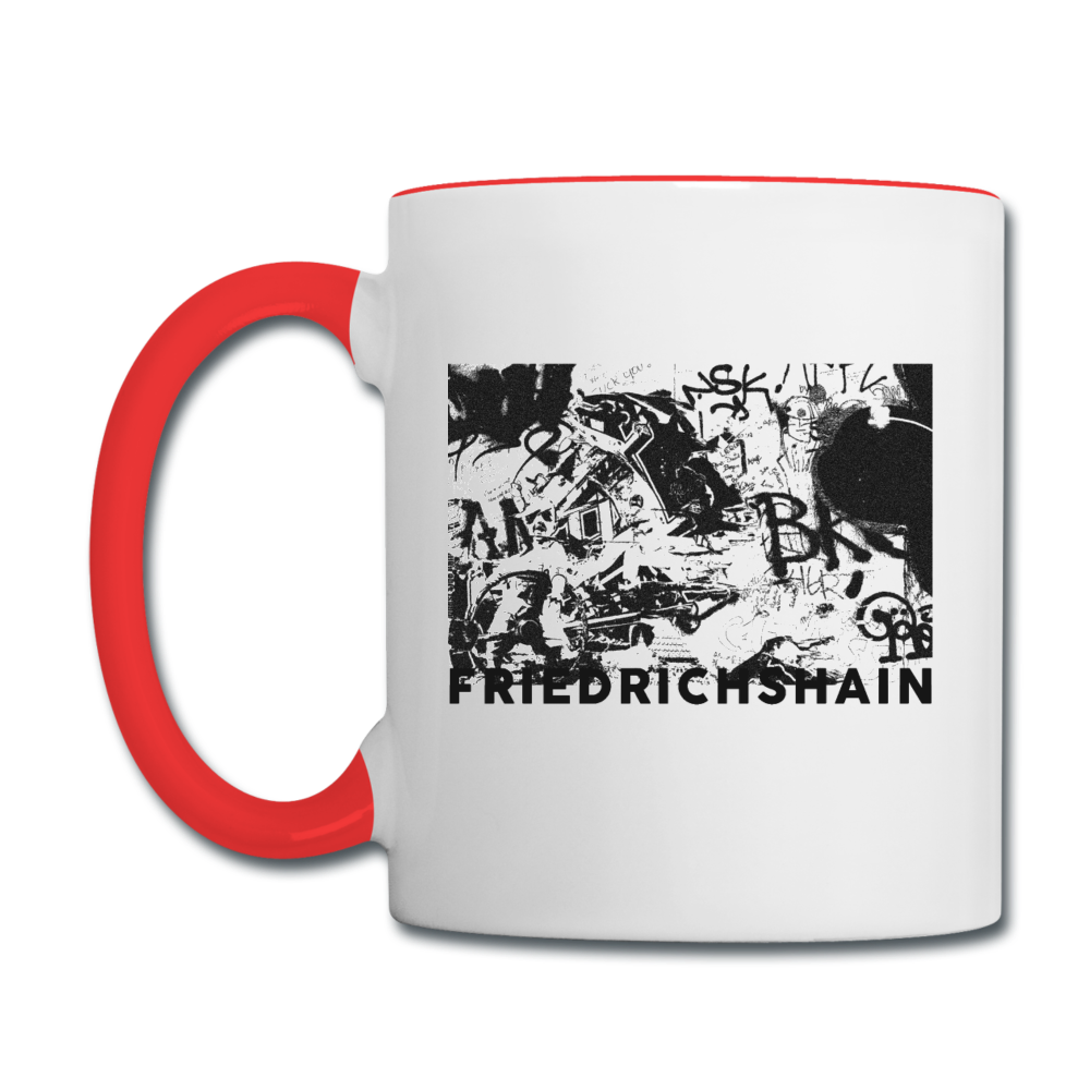 Friedrichshain Graffiti - Tasse zweifarbig - Weiß/Rot