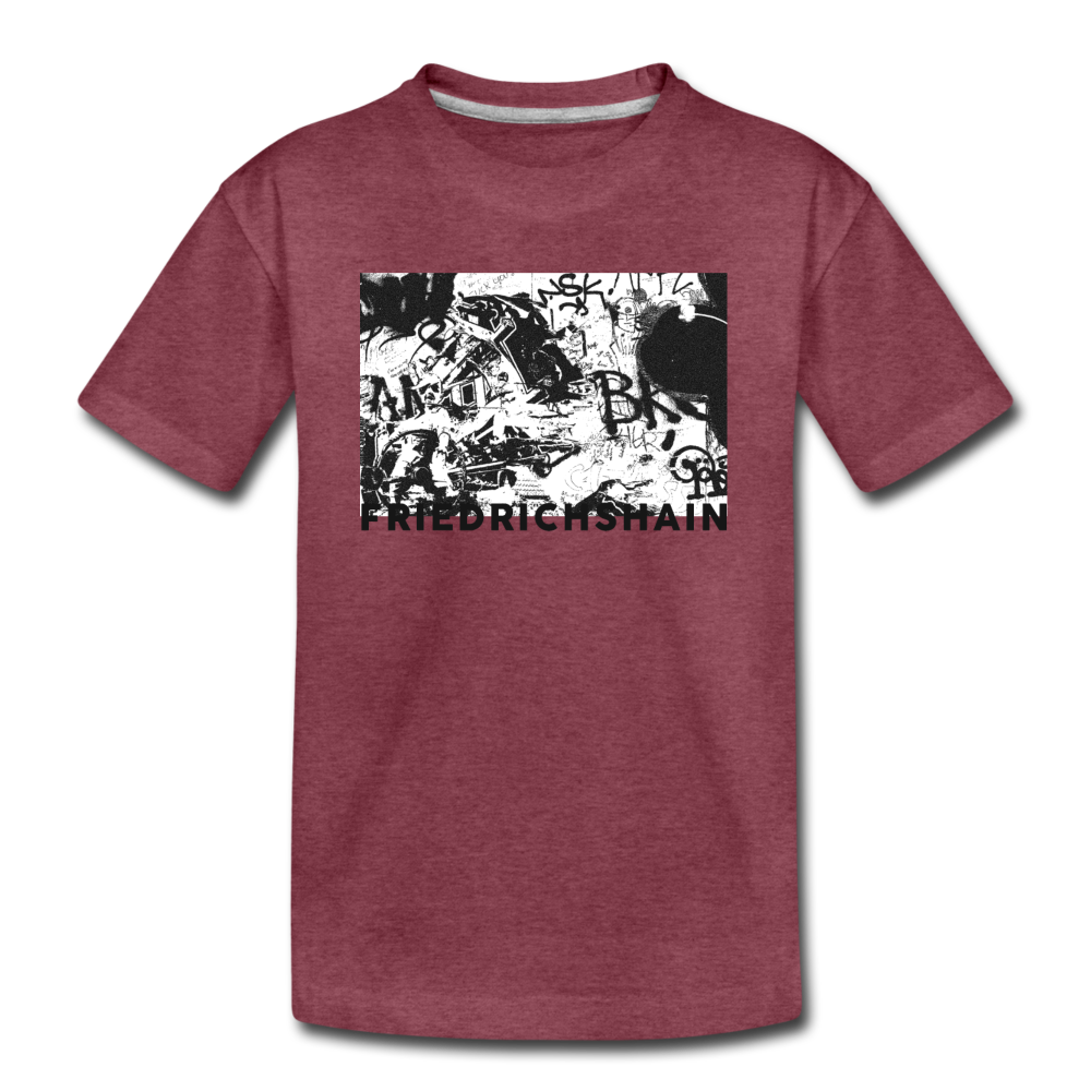 Friedrichshain Graffiti - Teenager Premium T-Shirt - Bordeauxrot meliert