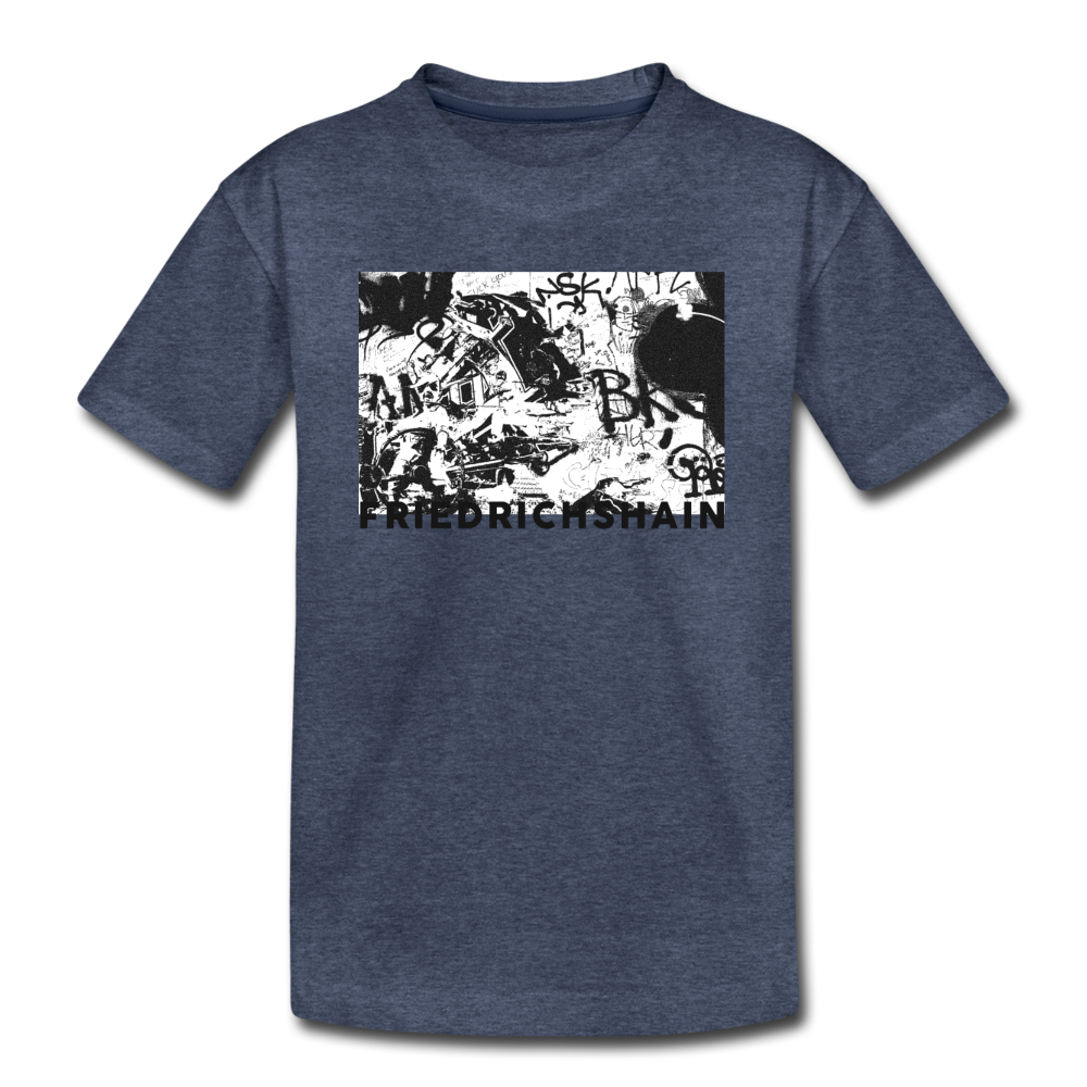 Friedrichshain Graffiti - Teenager Premium T-Shirt - Blau meliert