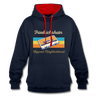 Friedrichshain Hippest Neighborhood - Kontrast Hoodie - Navy/Rot