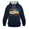 Friedrichshain Hippest Neighborhood - Kontrast Hoodie - Navy/Grau meliert