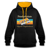 Friedrichshain Hippest Neighborhood - Kontrast Hoodie - Schwarz/Gold