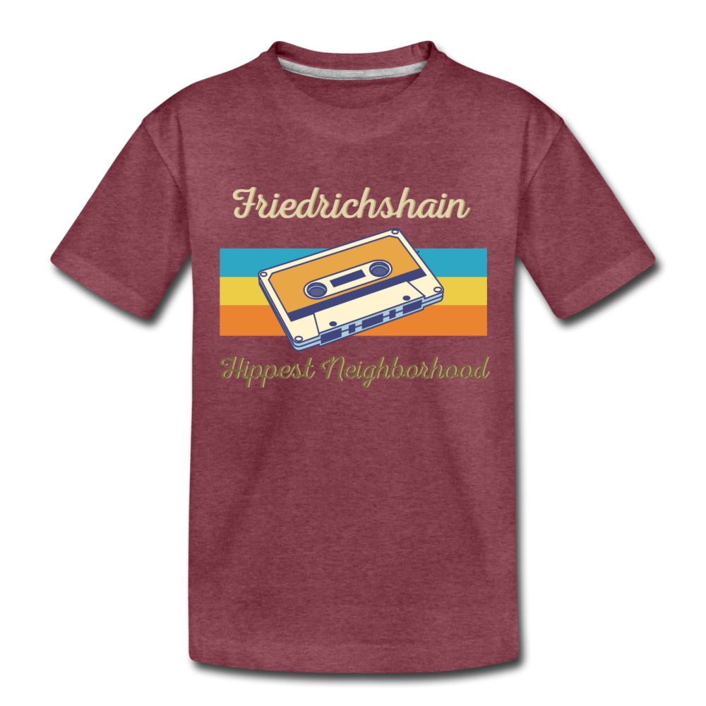 Friedrichshain Hippest Neighborhood - Teenager Premium T-Shirt - Bordeauxrot meliert