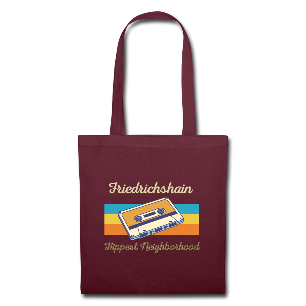 Friedrichshain Hippest Neighborhood - Stoffbeutel - Burgunderrot