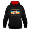Gesundbrunnen Hippest Neighborhood - Kontrast Hoodie - Schwarz/Rot