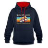 Gesundbrunnen Hippest Neighborhood - Kontrast Hoodie - Navy/Rot