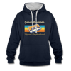 Gesundbrunnen Hippest Neighborhood - Kontrast Hoodie - Navy/Grau meliert
