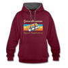 Gesundbrunnen Hippest Neighborhood - Kontrast Hoodie - Weinrot/Anthrazit