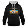 Gesundbrunnen Hippest Neighborhood - Kontrast Hoodie - Schwarz/Grau meliert
