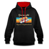 Grunewald Hippest Neighborhood - Kontrast Hoodie - Schwarz/Rot