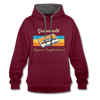 Grunewald Hippest Neighborhood - Kontrast Hoodie - Weinrot/Anthrazit