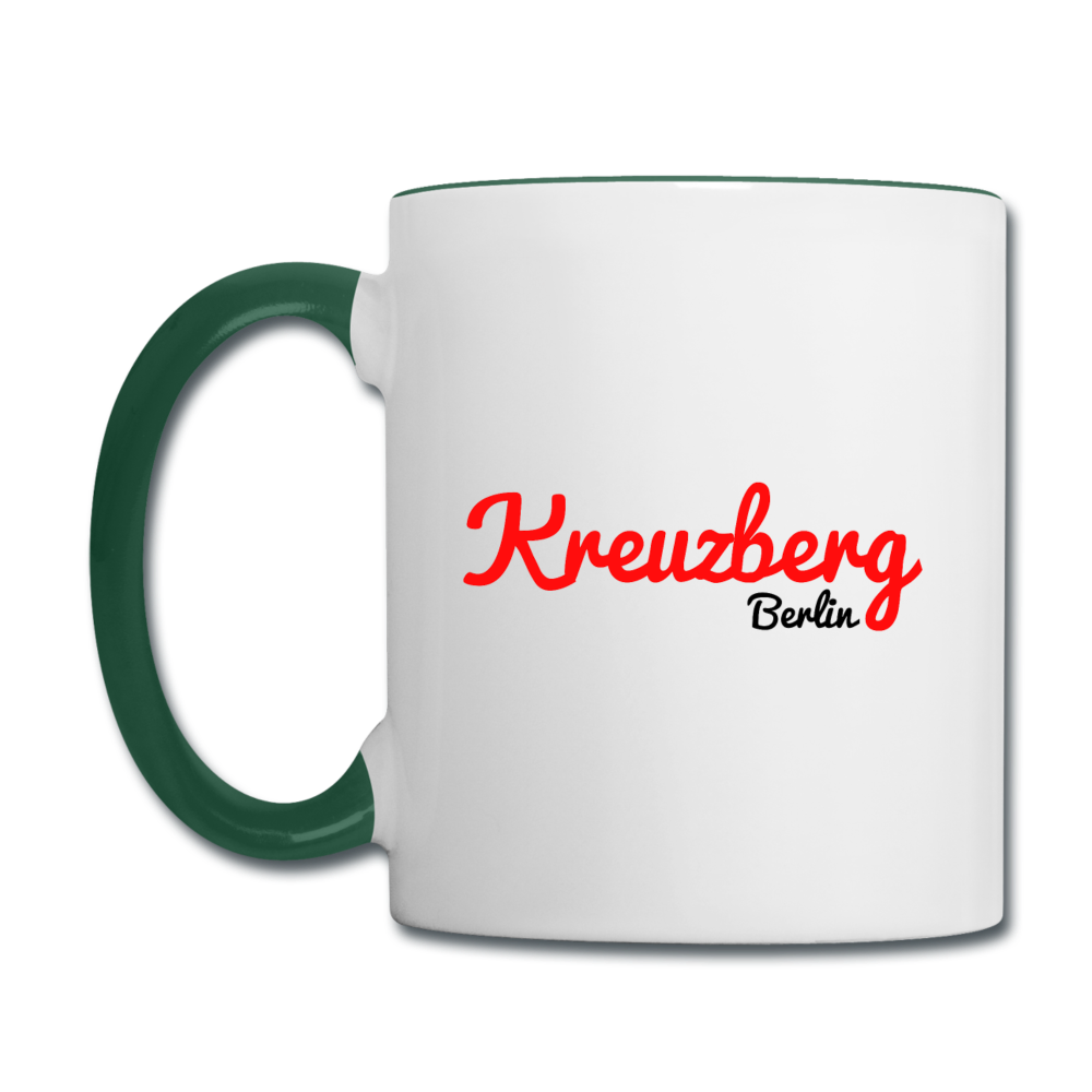 Kreuzberg Berlin - Tasse zweifarbig - Weiß/Dunkelgrün