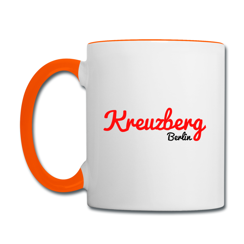 Kreuzberg Berlin - Tasse zweifarbig - Weiß/Orange