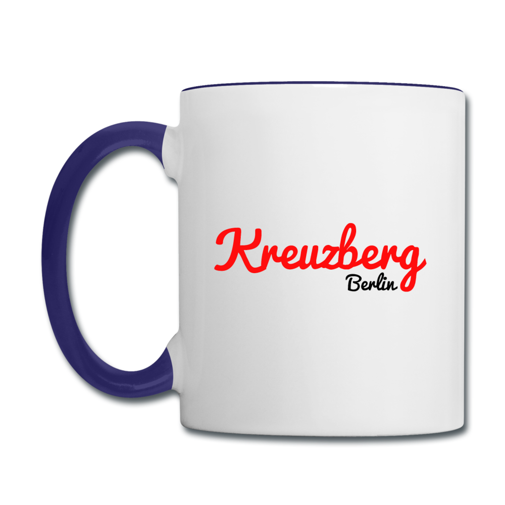 Kreuzberg Berlin - Tasse zweifarbig - Weiß/Kobaltblau