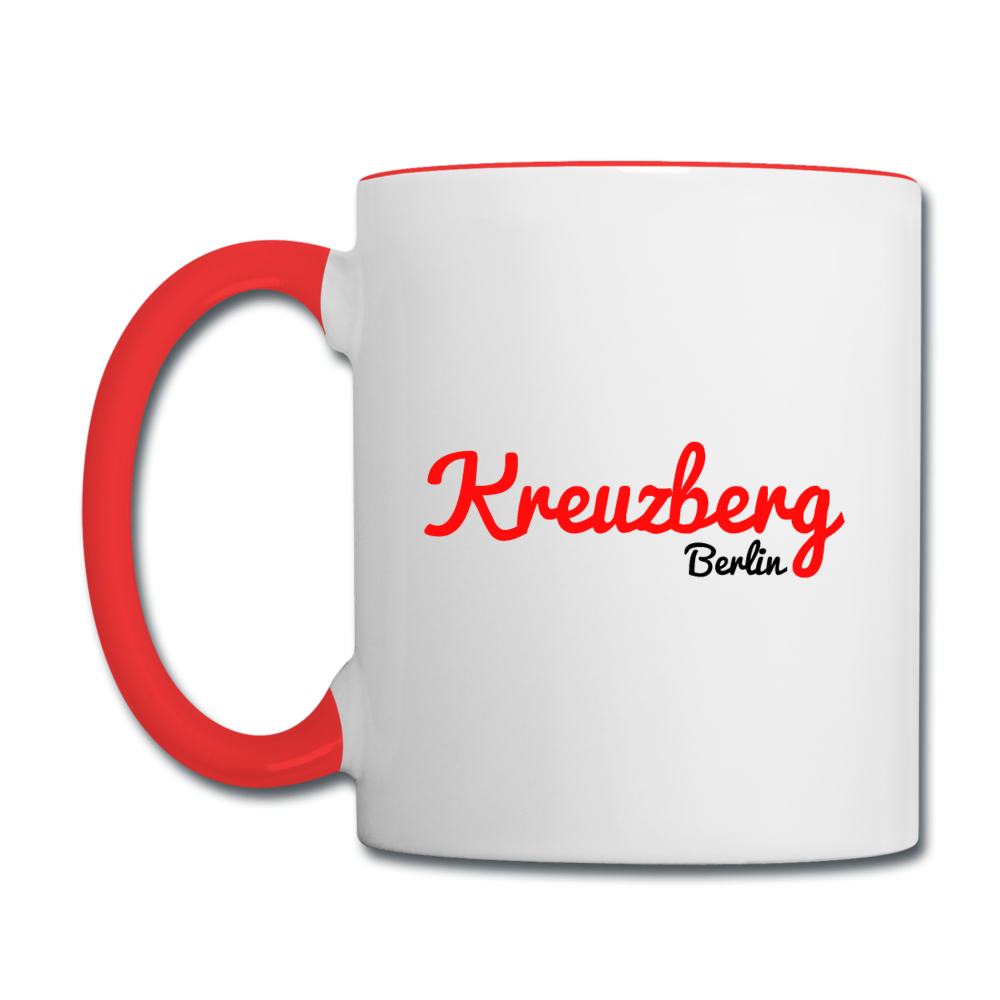 Kreuzberg Berlin - Tasse zweifarbig - Weiß/Rot