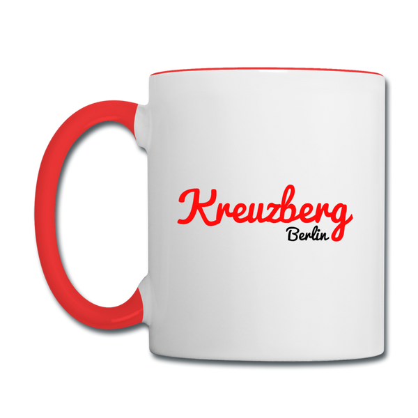 Kreuzberg Berlin - Tasse zweifarbig - Weiß/Rot