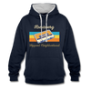 Kreuzberg Hippest Neighborhood - Kontrast Hoodie - Navy/Grau meliert